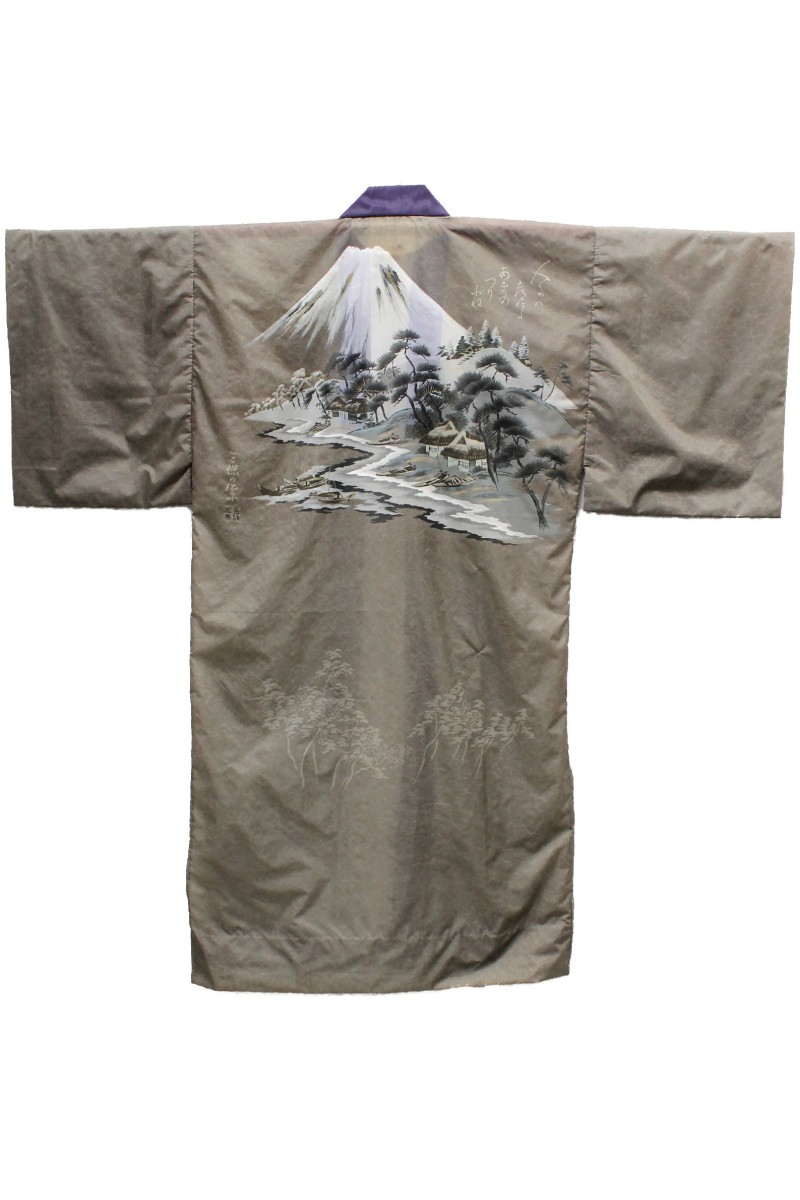 Jyuban - Kimono Homme Taupe Mt.Fuji