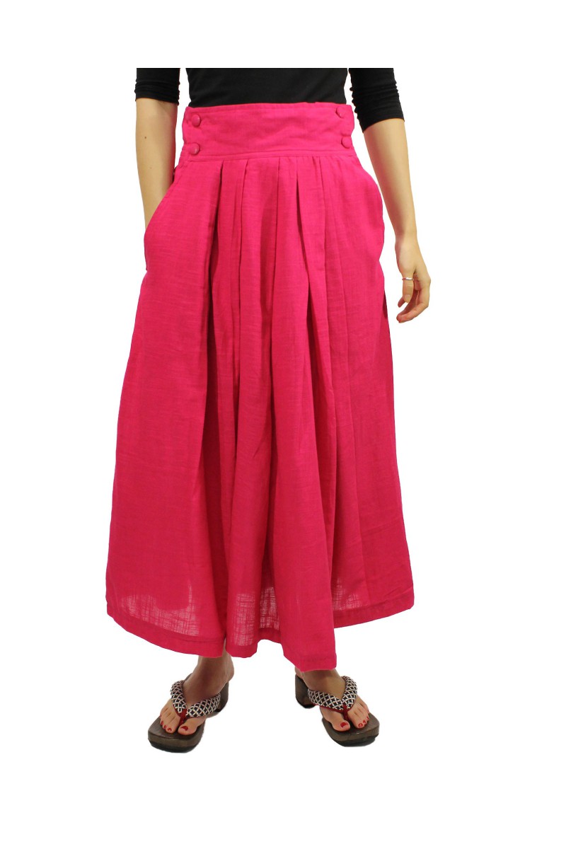 Colored Light Hakama cotton skirt
