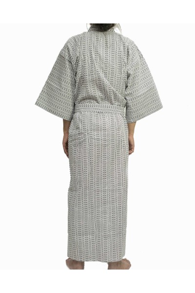 Onemaki light, Geometric cotton gauze kimono