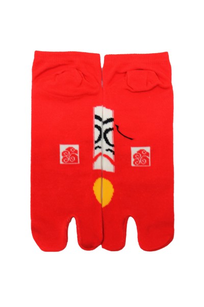 TABI Socks Half & Half Red Daruma