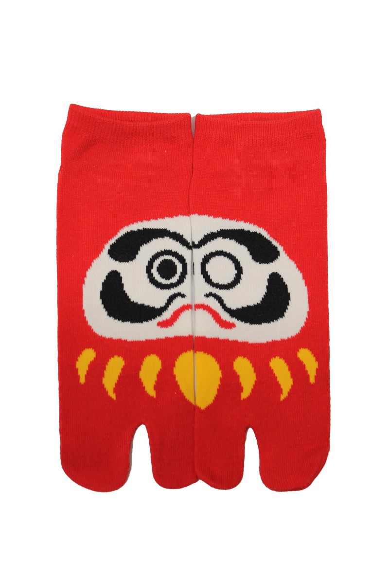 TABI Socks Half & Half Red Daruma