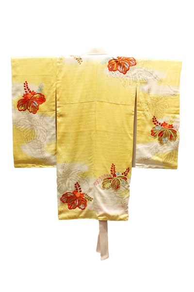 Vintage ceremony kimono Golden yellow