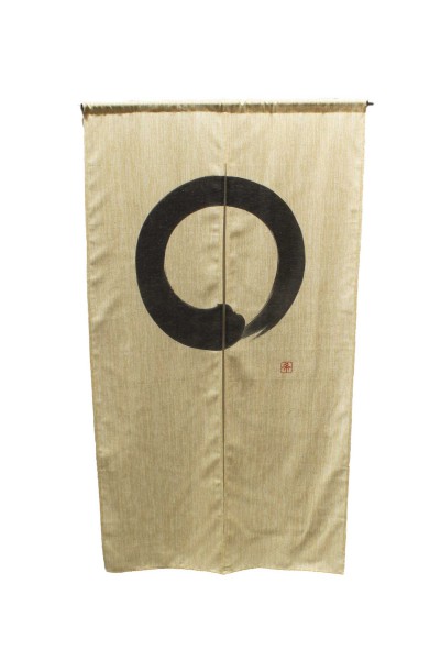 Japanese room separator, curtain, Noren, Enso circle