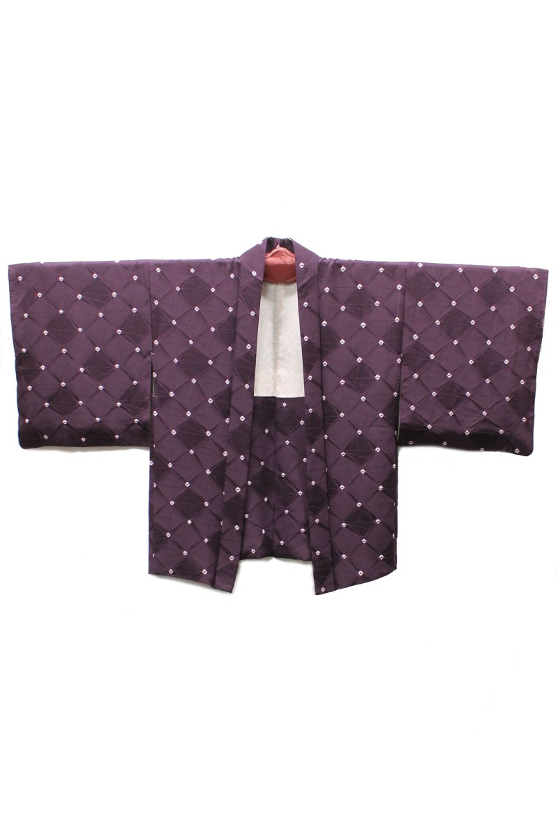 Purple embroidered shibori Haori