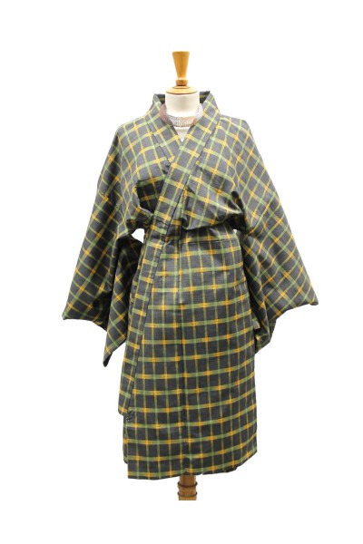 Veste Kimono Longue à Carreaux