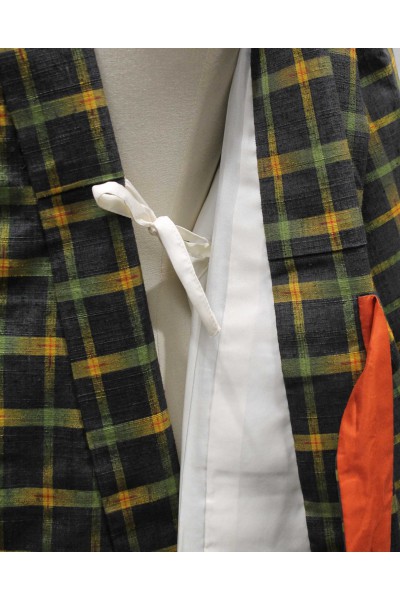 Long Checkered Kimono Jacket