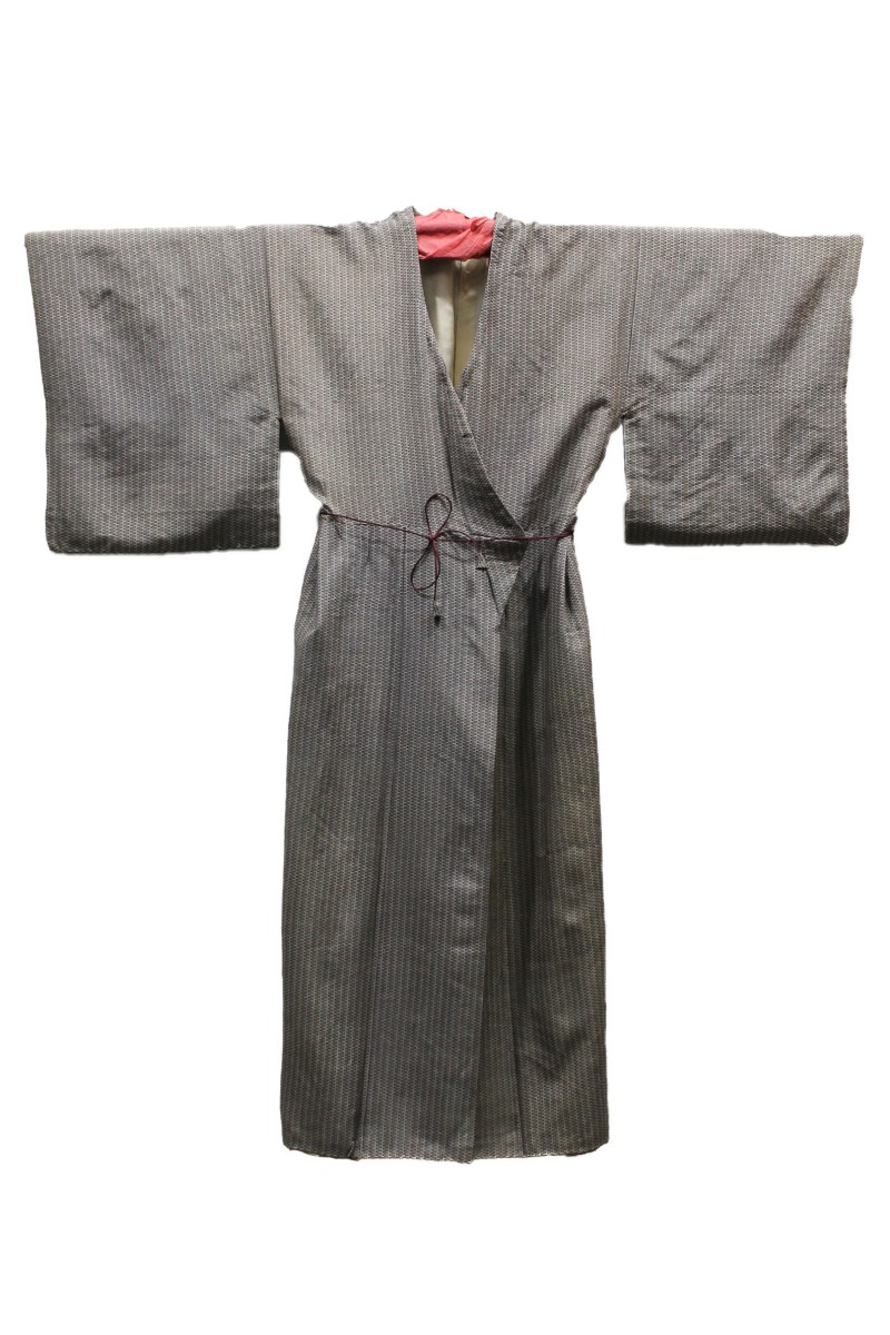 Robe kimono à col rond Argenté