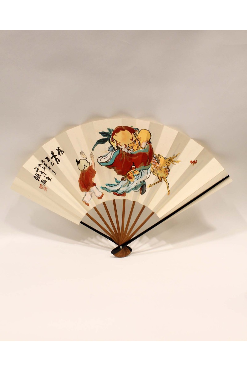 painted ancient Japanese fan - Kintaro