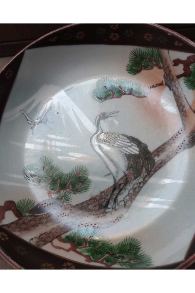 Soup plate in old Kutani porcelain