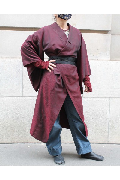 Manteau Kimono Customisé Rouge&Noir