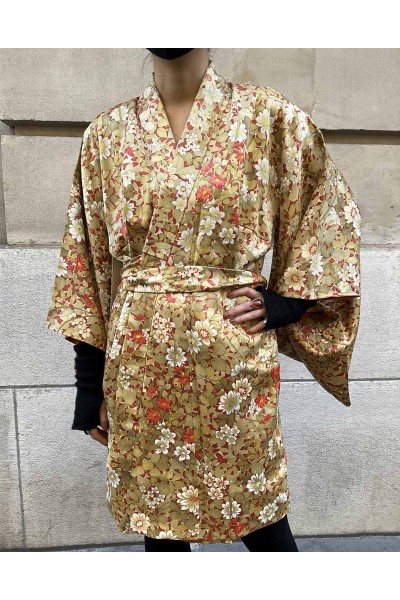 Veste Kimono Longue Fleurie