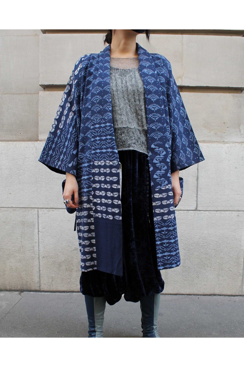 Veste Kimono Upcyclé Vague