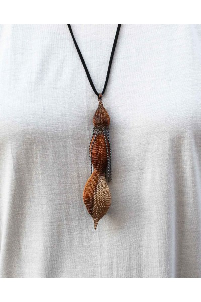 Gold and copper calabash necklace