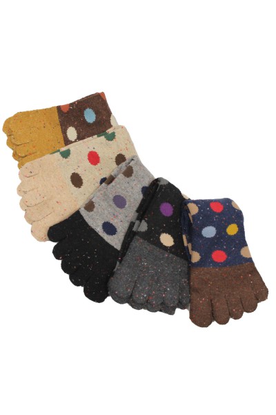 5 Toes Dots Winter Socks