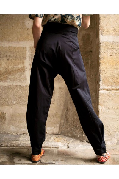 Satin cotton Wide pants « Fred »