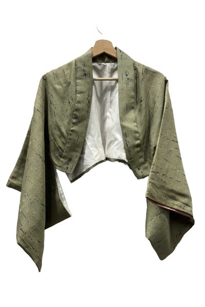 Khaki Cropped Kimono jacket
