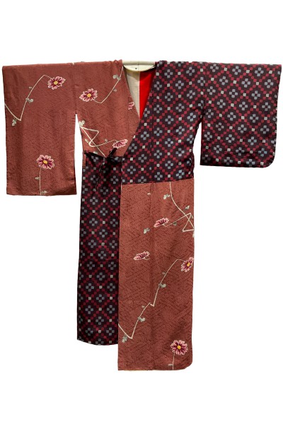 Upcycled asymmetrical kimono dress