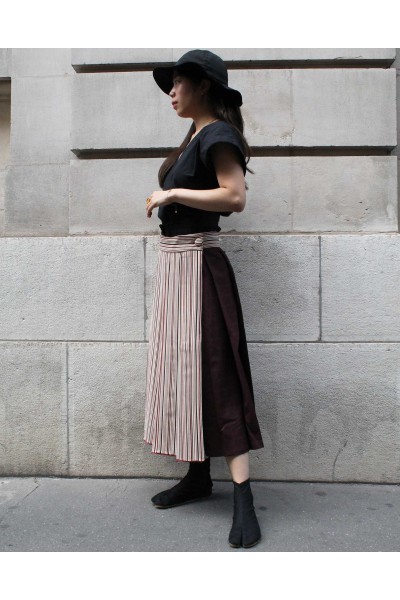 Stripe Kimono skirt