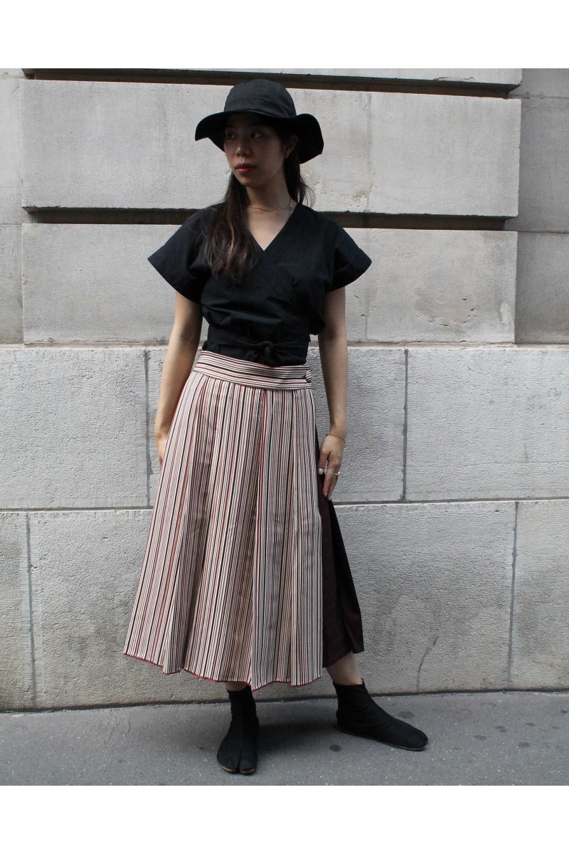 Stripe Kimono skirt