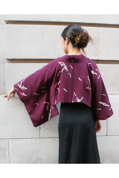 Kimono bolero jacket Chirimen