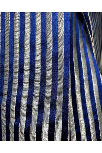 Blue & silver striped hakama