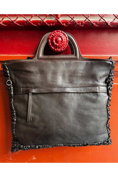 Large soft leather Riccio bag