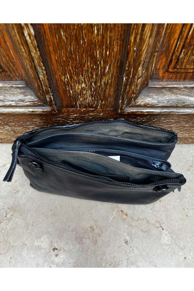 soft leather Wave clutch bag