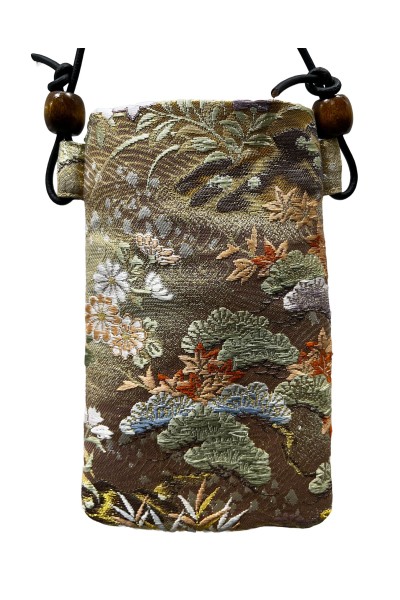 Obi textile Phone Holder - Japanese Garden