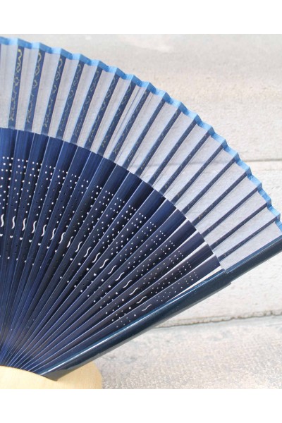 Japanese blue silk fan