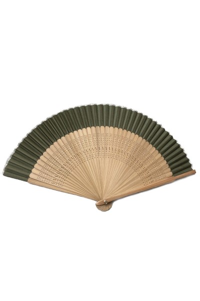 Japanese silk fan Khaki