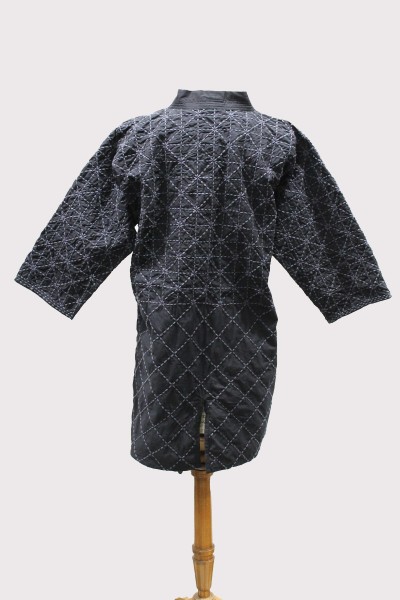 Black Cotton Sashiko kimono Jacket