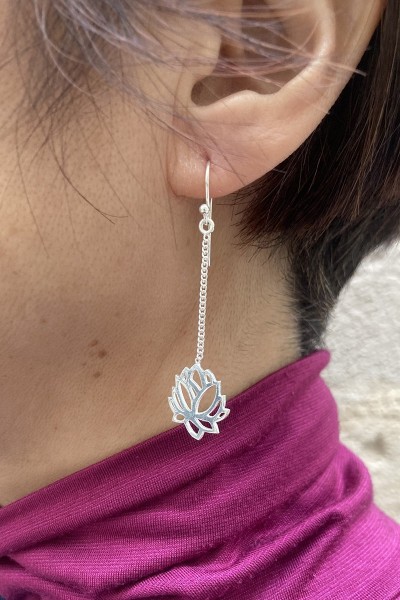 Silver Lotus earrings