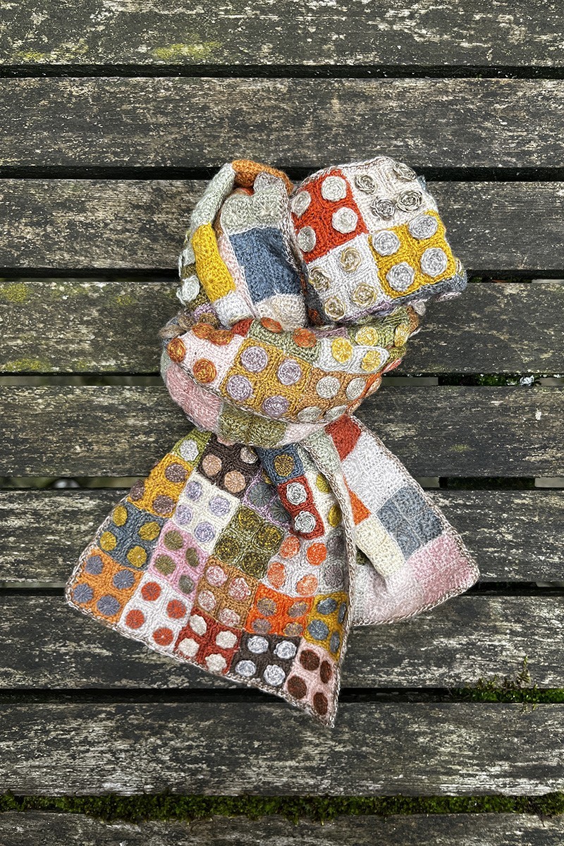 Crochet scarf - merino wool