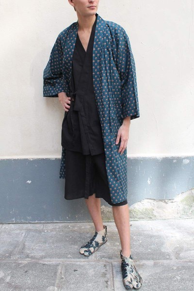 Kimono en coton imprimé