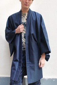 Haori bleu Large en soie Tokaido