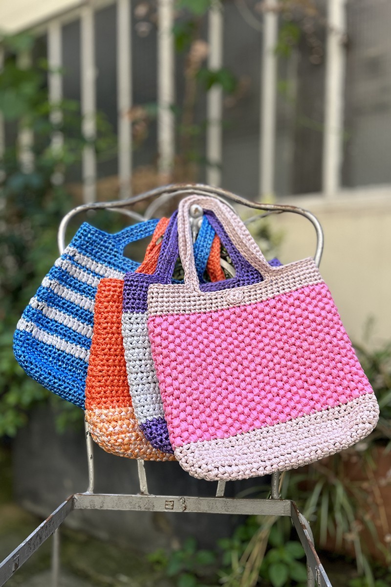 Small Colorful Crochet Tote Bag
