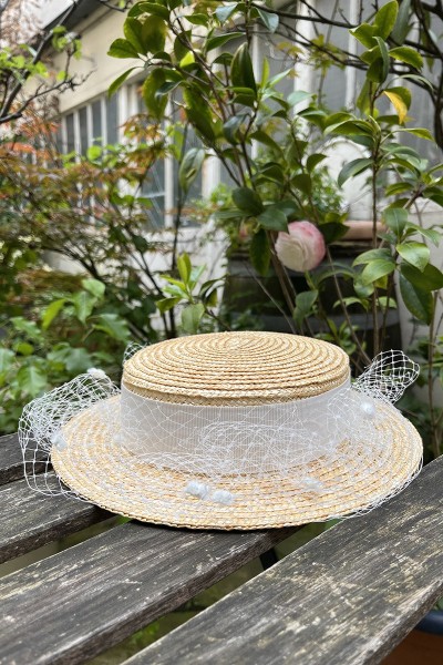Boater hat with veil NENA