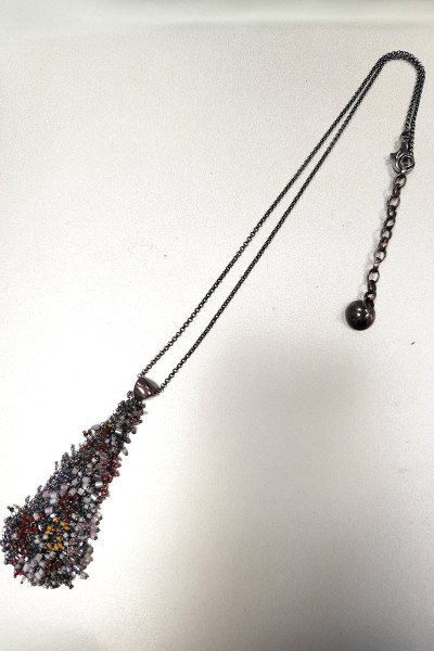Crochet necklace with Japanese beads