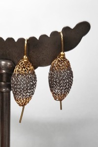 Silver/gold hook earring