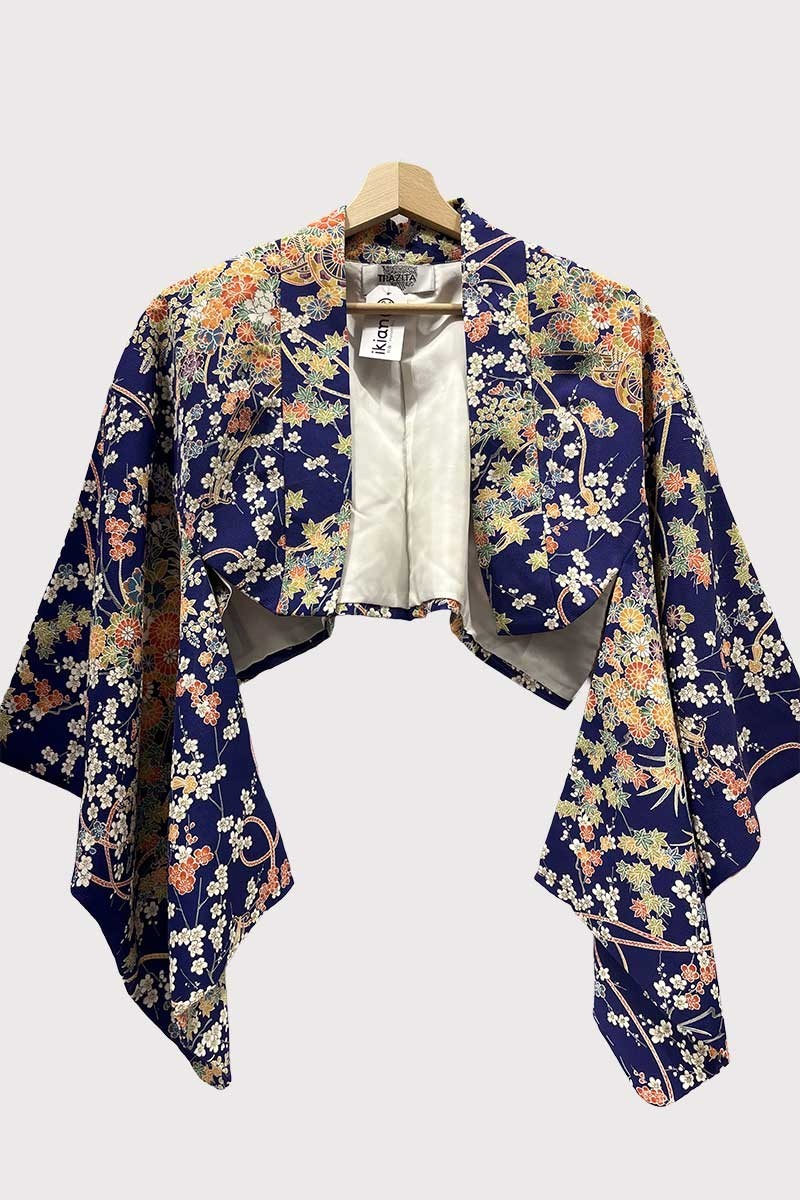 Chirimen silk crepe Cropped Kimono jacket
