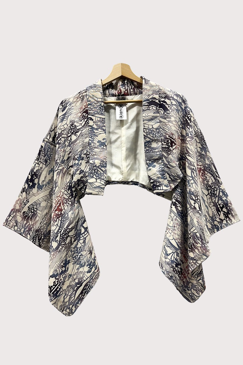 Japanese Village Cropped Kimono jacket