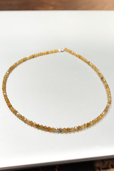 Collier perles Opale jaune