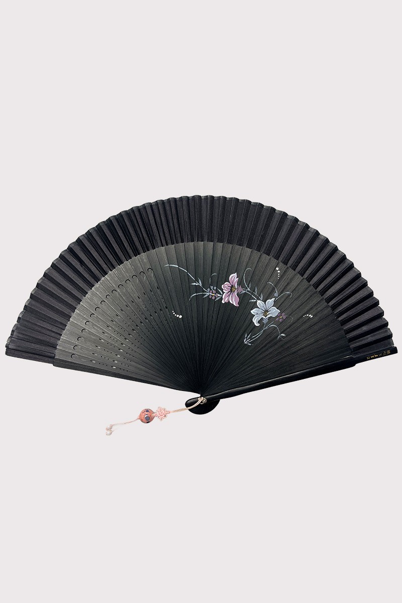 Painted wood and silk fan