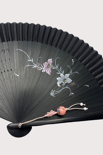 Painted wood and silk fan