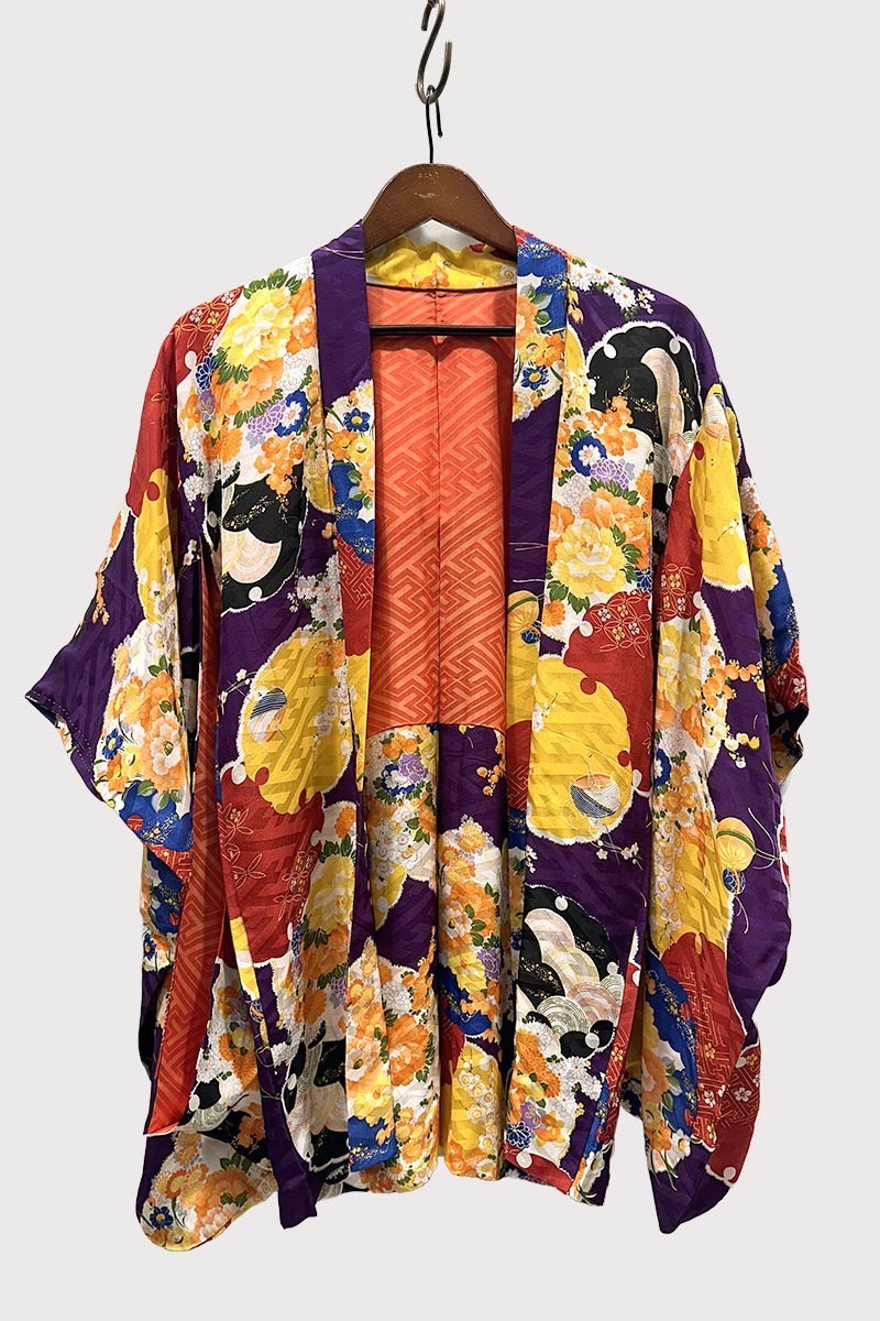 Haori Multicolore à manches Furisode