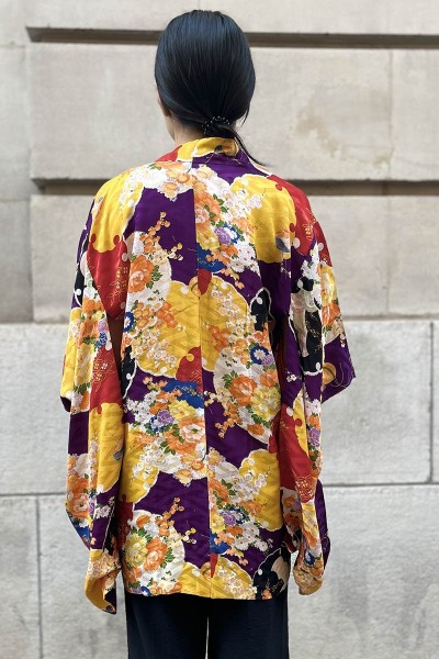 Multicolored Haori with Furisode sleeves