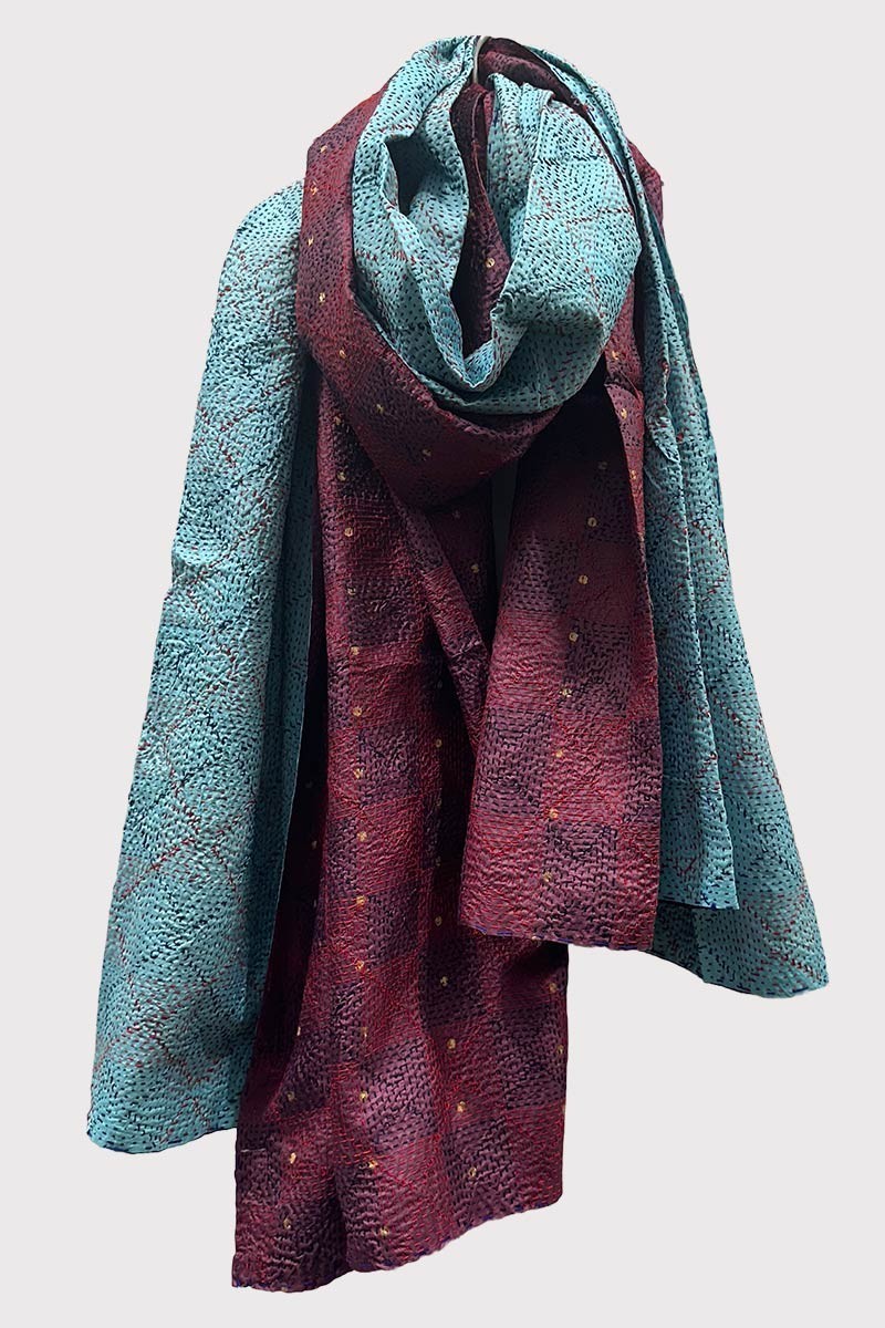 Etole en soie Sashiko