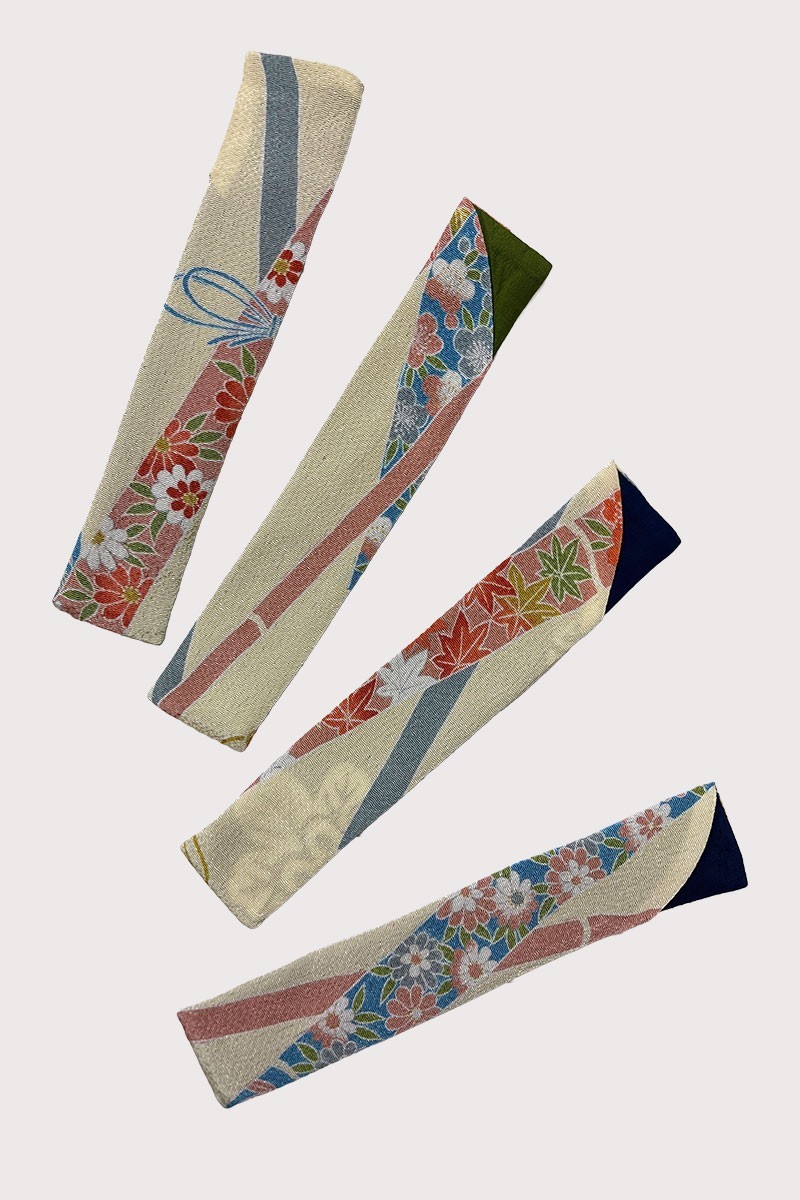 Flowery Chirimen Silk Fan case