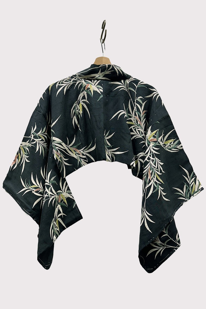 Kimono Bolero en Soie Feuillages