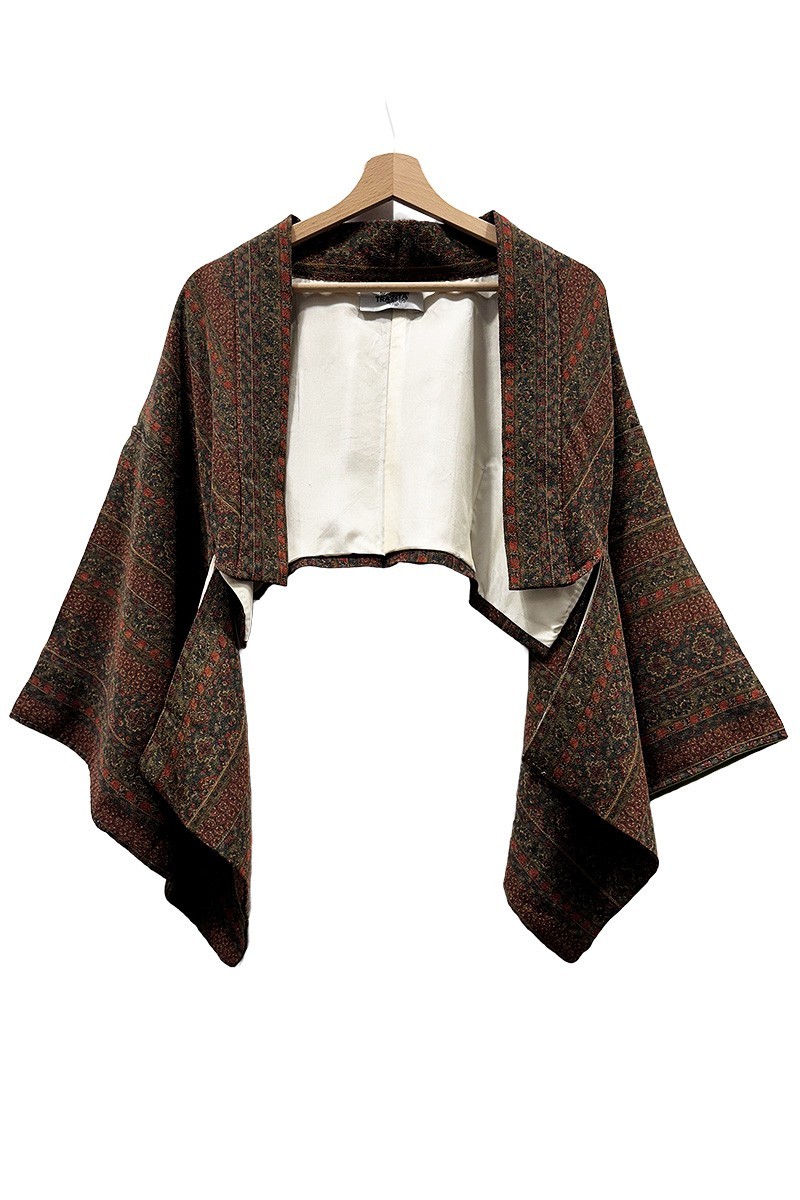 copy of copy of copy of Chirimen silk crepe Cropped Kimono jacket